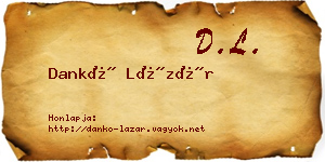 Dankó Lázár névjegykártya